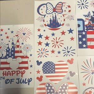Disney Patriotic Holiday Decals - Red, Blue, White
